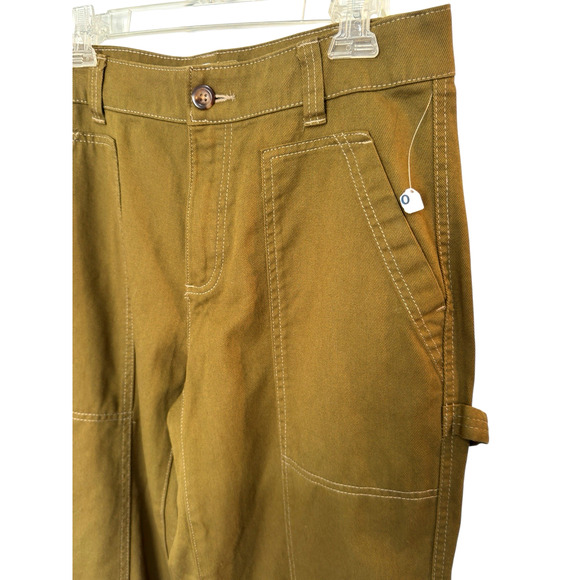 NWT Old Navy High Rise Straight Leg Utility Pants Satin Moss Green W's 10P - Picture 3 of 9
